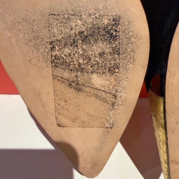 Ivanka Trump Ladies Heels Shoes 6.5 M Suede and Gold - Picture 9 of 12